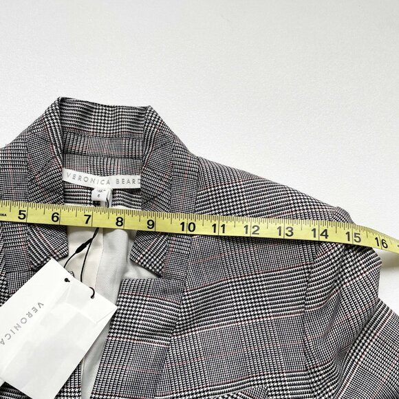 Veronica Beard Paloma Zipper Jacket Black White Red Plaid Size 6 NEW NWT - Picture 8 of 8